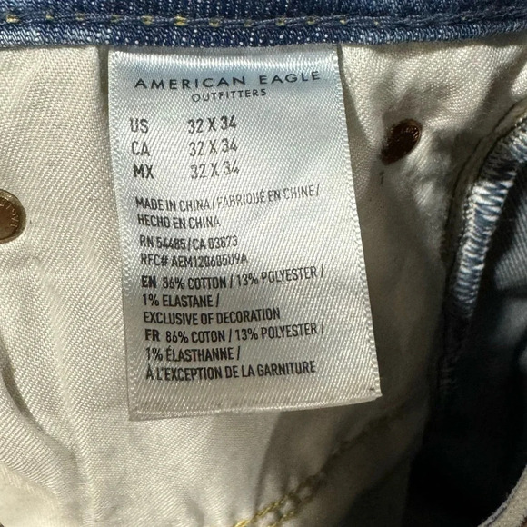 American Eagle distressed light wash jeans slim versatile street skinny 32/34 - Picture 5 of 5
